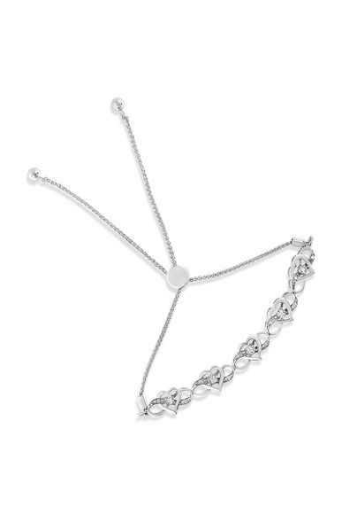 Miracle Set Diamond Accented Infinity Hearts 6”-9” Adjustable Bolo Bracelet
